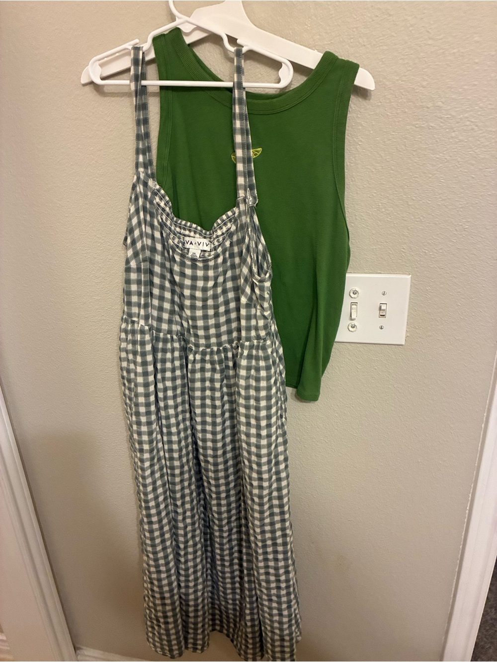 Uniqlo Tops, Green Gingham Midi Dress etc